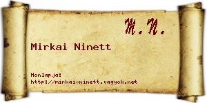 Mirkai Ninett névjegykártya